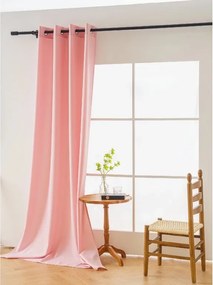 Függöny OXFORD LIGHT 140x250 cm, rózsaszín Felfüggesztés: Hullámos sínszalag