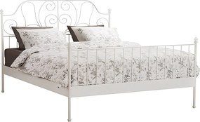 Fém ágy lécezett ráccsal, fém (fehér), 140x200, BEHEMOTH