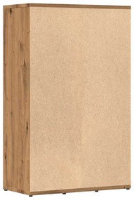 kézműves tölgy színű szerelt fa könyvszekrény 50x25x80 cm