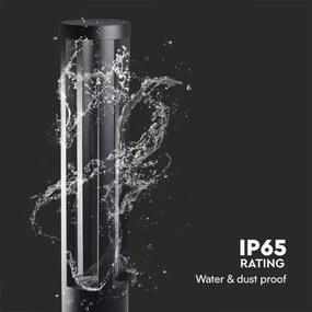 LED kültéri lámpa, 10 W, 230 V, 3000 K, IP65, 80 cm, fekete