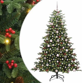 vidaXL Mű karácsonyfa 300 LED-del Zöld 180 cm PVC és Fém és Műanyag