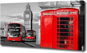 Vászonkép Piros buszok 100x70 cm