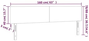 fekete szövet LED-es fejtámla 160x5x78/88 cm