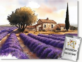 Fotótapéta Flizelina Tájkép Toszkána Farm Levendula Olíva 254x184 ragasztó