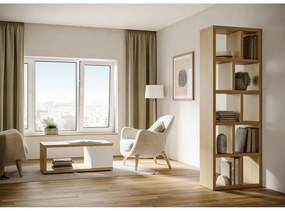 Natúr színű könyvespolc tölgyfa dekorral 70x198 cm Berlin – TemaHome