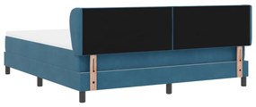 Boxspring Ágy Matrac Kék 180x200 cm Bársony