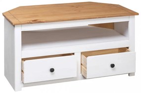 fehér tömör fenyőfa sarok TV-szekrény 93 x 49 x 49 cm