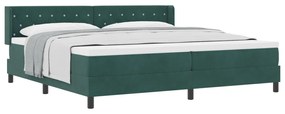 Boxspring Ágy Matrac Kígyó Zöld 200x200 cm Bársony