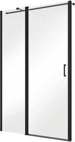 Besco Exo-C Black zuhanyajtók 110 cm dönthető fekete matt üveg/átlátszó üveg ECB-110-190C