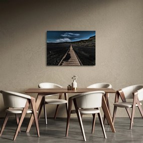 Egy kép a fa útról alkonyatkor (üvegen) (70x50 cm)