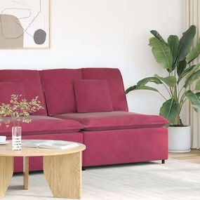 borvörös moduláris kanapé középső modul párnákkal 100 cm