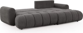 Lutario Mini jobb oldali sarokkanapé ágyneműfunkcióval - sötétszürke Venice 2021 vízlepergető szövet