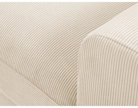 Bézs kordbársony kinyitható tárolóhelyes sarokkanapé (bal oldali-heverő résszel) Kyoto – Cosmopolitan Design