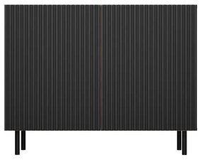 MIX Kama 2 komód (egyenes mintázat), tölgy-fekete