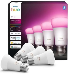 4 darabos szett dimmelhető Philips Hue WACA E27/6W/230V 1000-20000K LED izzó