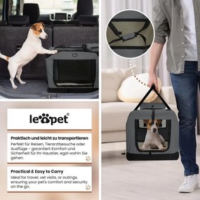 Leopet® Szállítódoboz kutyáknak S 49,5x34,5 x 35 cm antracit