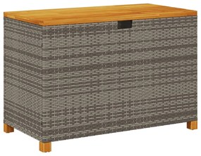 vidaXL szürke polyrattan és akácfa kerti tárolóláda 110 x 55 x 63 cm