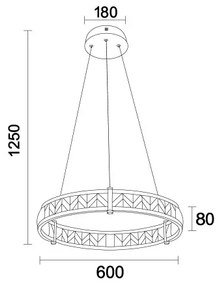 LED fényerőszabályozható csillár kábelen ENRIQUE LED/40W/230V 3000-6000K +távirányító