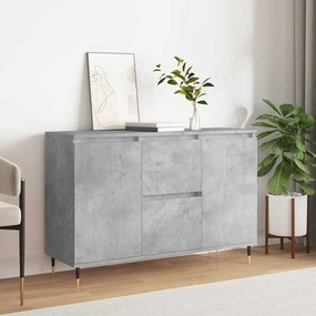 betonszürke szerelt fa tálalószekrény 101,5 x 35 x 70 cm