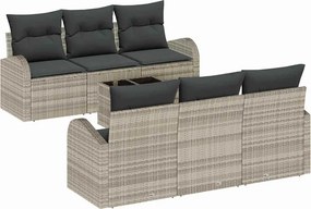 vidaXL Kerti Kanapé Szett Világosszürke 55 x 55 x 37 cm polirattan