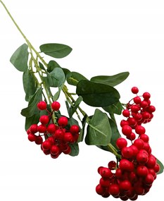 Hópehely Ág Piros 65cm Mint Élő Mesterséges Bogyó Gyümölcs Dekoráció