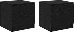 vidaXL Ágyat tartó szekrény 2 pcs Fekete tölgy 40 x 39 x 40cm Faanyag