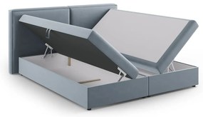 Világoskék ágyneműtartós boxspring ágy 180x200 cm Arendal – Cosmopolitan Design