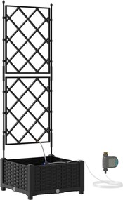vidaXL Kerti cserép Fekete 40 x 40 x 126 cm Acél