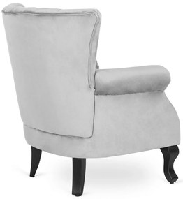 Chesterfield Fotel Szürke Bársony Kárpittal. MALLO