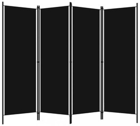 fekete 4 paneles paraván 200 x 180 cm