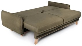 Zöld kordbársony kinyitható kanapé 218 cm Tori – Bonami Selection