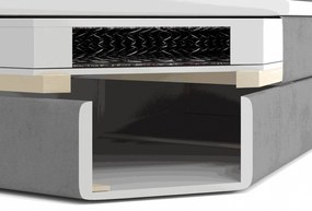 Wilsondo GULIETTE ágyneműtartós kárpitozott boxspring ágy matracokkal 140x200 - szürke