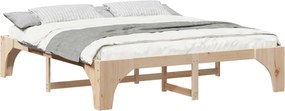 vidaXL Ágykeret Barna 200 x 200 cm Tömör fenyőfa