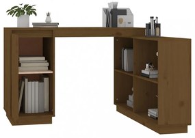 mézbarna tömör fenyőfa íróasztal 110x50x75 cm