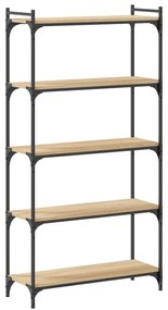 5 szintes sonoma tölgy szerelt fa könyvespolc 80 x 30 x 154 cm