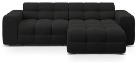 Fekete sarokkanapé (jobb oldali-heverő résszel) Kendal – Micadoni