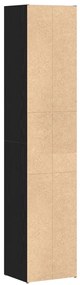 Könyvespolc Moduláris Fekete Tömör tölgy 36x30x171 cm Mérnöki fa