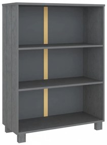 HAMAR sötétszürke tömör fenyőfa könyvszekrény 85 x 35 x 112 cm