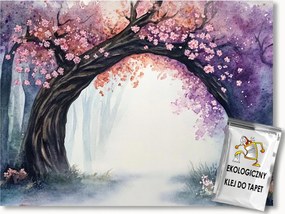 Fotótapéta Flizelina Kert Fák Ív Kapu Virágok Varázslatok 200x140 ragasztó