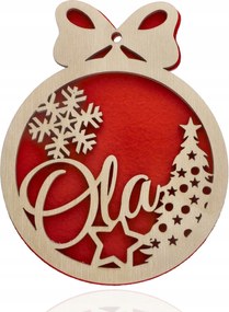 Nagy Piros Fa Karácsonyi gömb Bármilyen Név Karácsonyfa