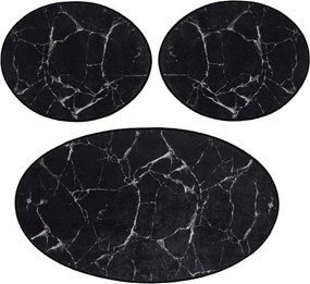 Marble fekete fürdőszobai szőnyeg
