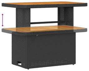 8 Darabos Kert Kanapé Szett Párnákkal Fekete Poly Rattan Akác