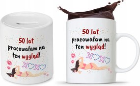 Születésnapra 50 50-es 50-es Persely Szett fényképes nyomott mintás bögre