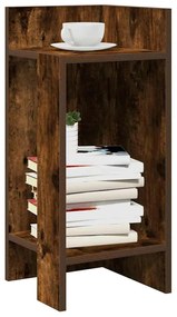 füstös tölgy színű kisasztal polccal 25,5 x 27 x 60 cm