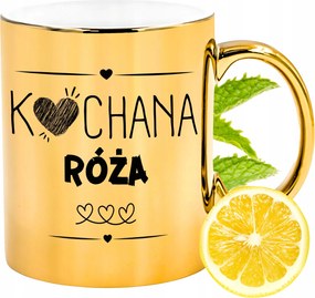 Prémium Arany Csillogó Bögre Rózsa Ajándék Nyomtatott Fotóval