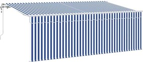 vidaXL Behúzható napellenző Kék és Fehér 400 x 200 cm