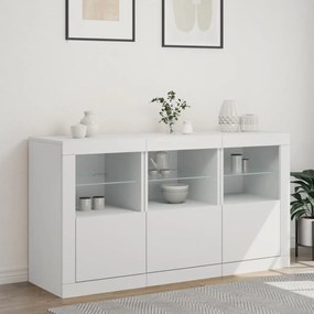 fehér tálalószekrény LED-világítással 123 x 37 x 67 cm