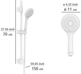 Fehér rozsdamentes acél zuhanyszett 70 cm Watersaving – Wenko