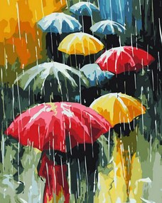 Festés számok szerint kép kerettel "Az eső" 40x50 cm