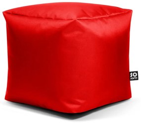 Piros bőrutánzat gyerek babzsákfotel Cube M – So Soft?